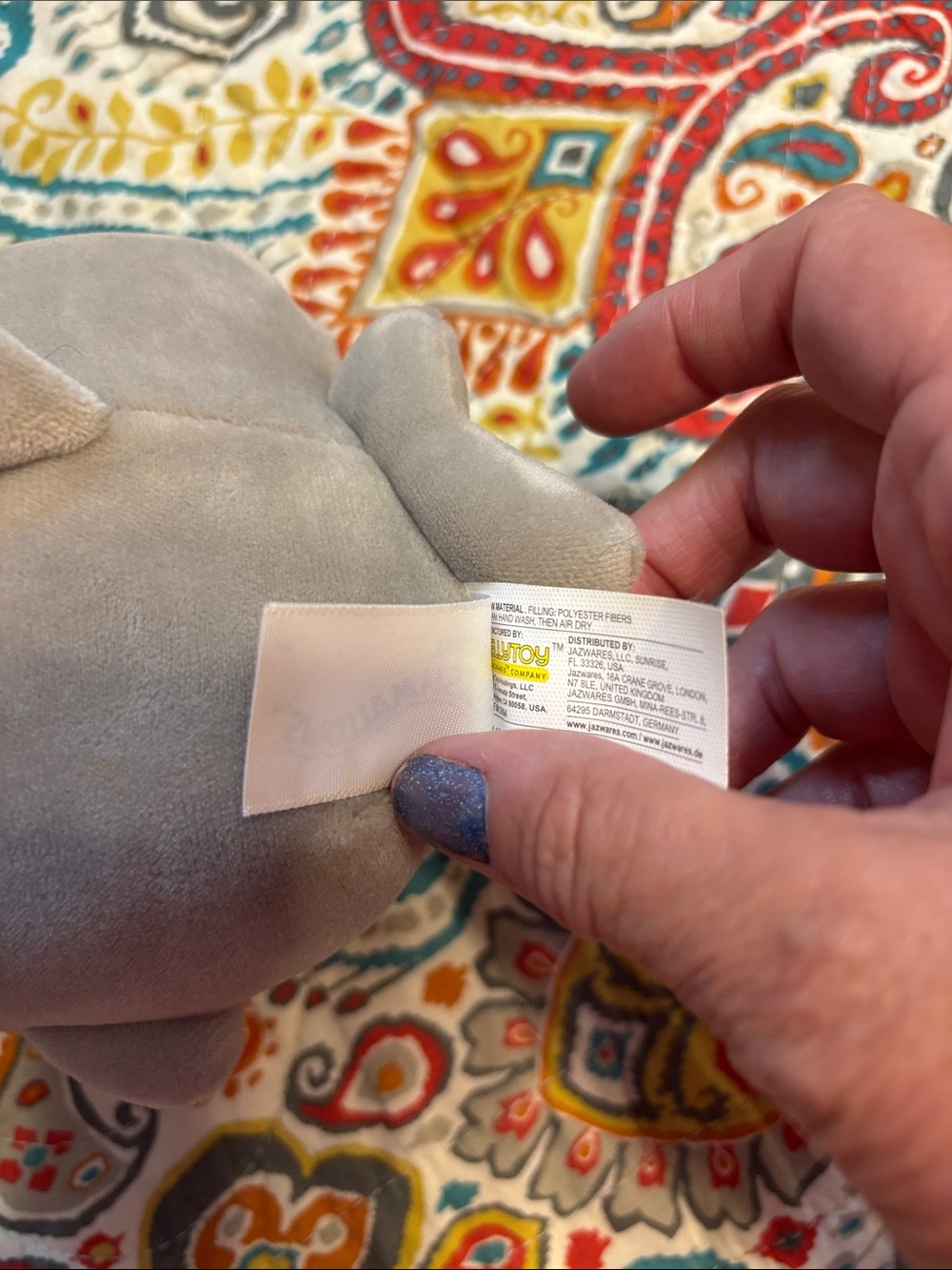 Squishmallows small Gray & Cream Shark Plush with Teal mask - Picture 3 of 10